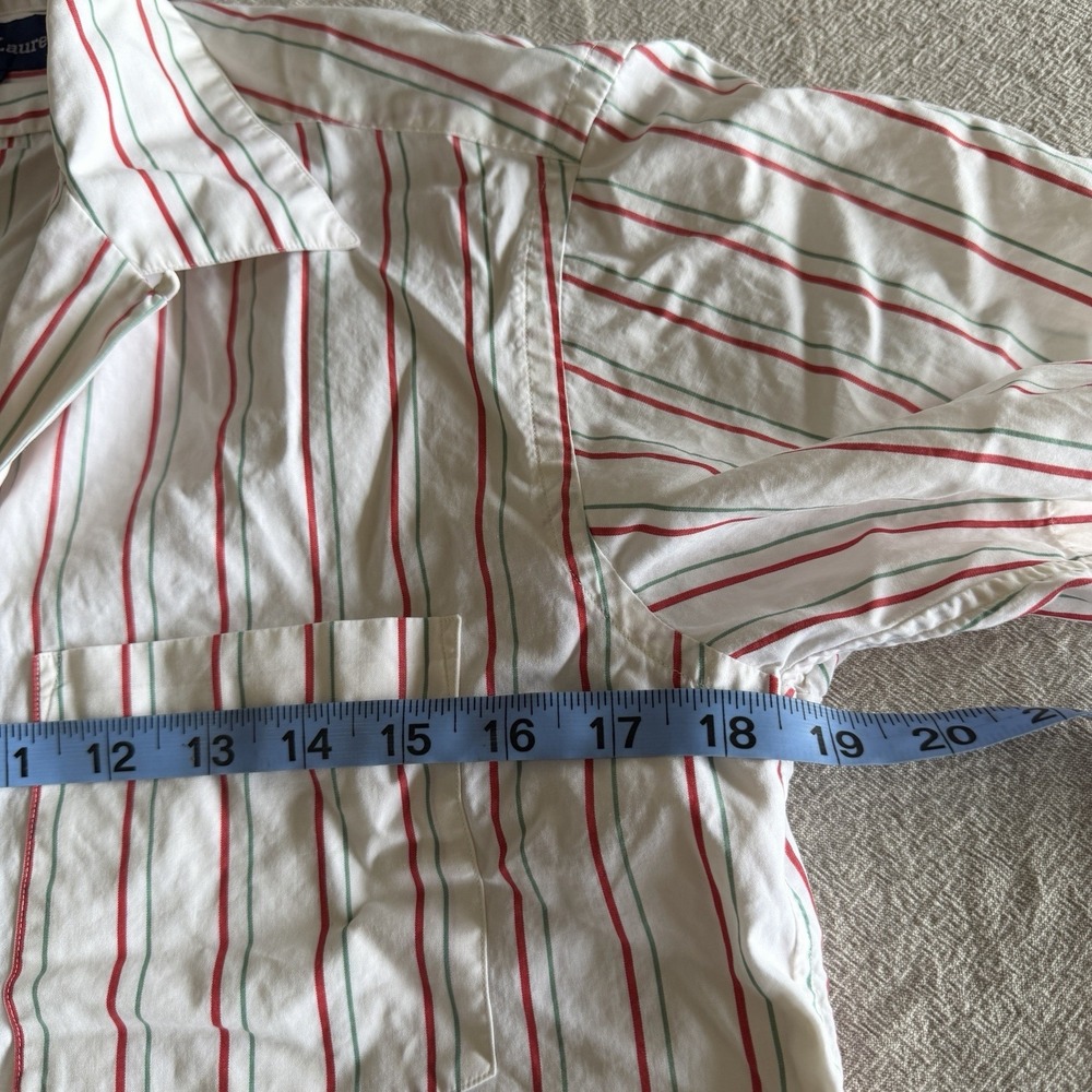 VTG 90s Ralph Lauren Blue Label Striped Shirt Womens 4 Sleeve Pony Preppy - Picture 7 of 8